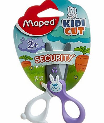 Maped scissors kidikut safety 12 cm / 4.75 inches - assorted colours x 1 single