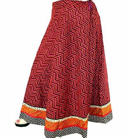 MapleClothing Indian Long Skirt Cotton Maxi Printed Womens Designer India Clothes (Brown)