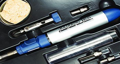 Maplin  30W TO 100W 3-IN-1 GAS SOLDERING IRON KIT IN BLUE NEW