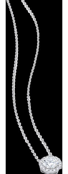 Halo White Gold and Diamond Pendant