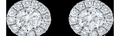 Halo White Gold and Diamond Stud