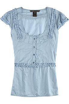 Ruffled cap sleeve top