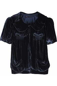 Velvet cropped jacket