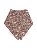 Marc Jacobs Brown and Coral Floral Print Silk Square Scarf