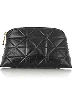 Quilted leather cosmetics case