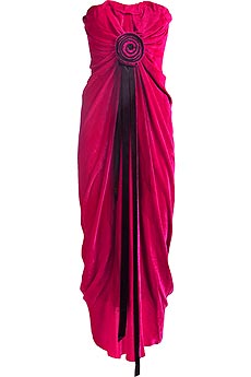 Marc Jacobs Rose velvet evening dress