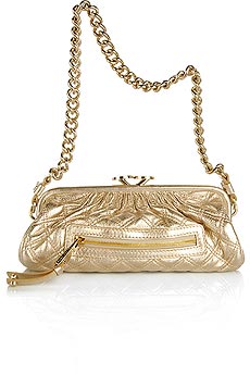 Marc Jacobs Small gold quilted frame bag