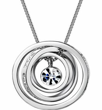 Christmas Gifts MARENJA Gifts For Mum- Boundless Love Engraved with ``Mum,Thank you for all you do.`` and ``I love you Mum`` Transparent Inlaid Austrian Crystal White Gold Plated 3 Interlinked Rings Penda