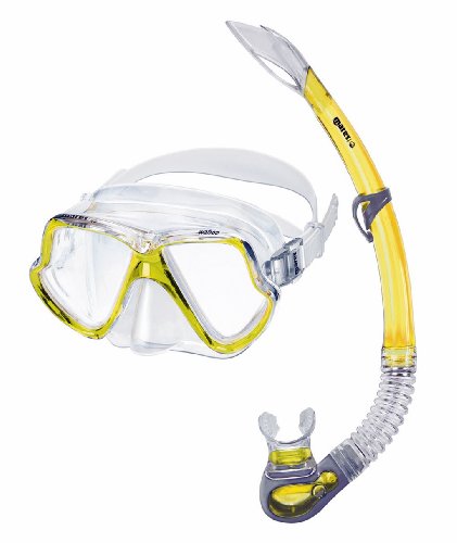 Mares Wahoo - Quality Silicone Mask & Snorkel Set with Net Bag - Yellow