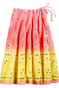 Mirror embellished skirt