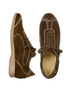 Mariano Napoli Dark Brown Suede Sneaker Lace-up Shoes