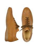 Light Brown Genuine Leather Sneaker Lace-up Shoes