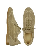 Stone Gray Suede Sneaker Lace-up Shoes