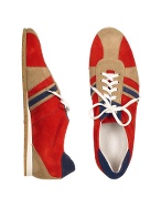 Mariano Napoli Trekker - Red and Blue Leather and Suede Sneaker Shoes