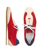 Trekker - Red and Sand Leather and Suede Sneaker Shoes