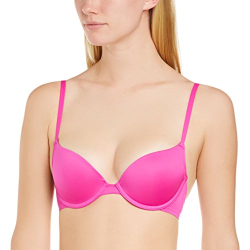 Marie Meili Womens Presence Seamless Plain Everyday Bra, Pink (Persian Rose), 36B