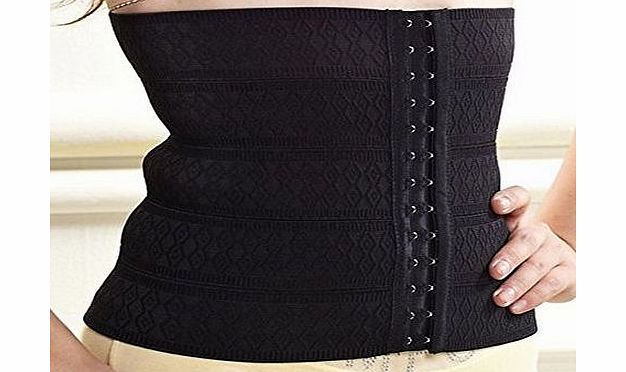 Highest Quality Classic Lace INSTANT TUMMY TUCK Miraclesuit Invisible Body Shaper Waist Cincher Girdle Corset, Tummy Trimmer, Slimming Belt by Marielle� (Large-XLarge (29-31 inch waist), Black)