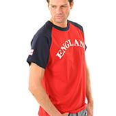 England Short Sleeve Crew T-Shirt - Red/Navy/White.