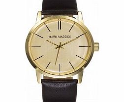 Mark Maddox Mens Classic Gold and Black Leather