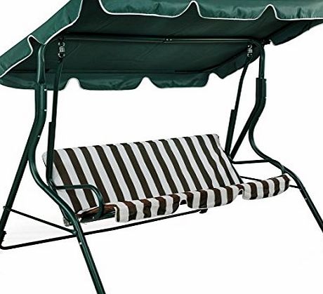 Outdoor Garden Swinging 3 Seater Bench Swing Cushioned Hammock Metal Frame Seat