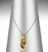 Gold Plated Abalone Swinger Pendant Necklace