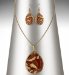 Gold Plated Art Nouveau Necklace & Earrings Set