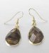 Gold Plated Catseye Tear Drop Earrings