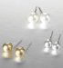 Gold Plated Faux Pearl Trio Earrings