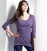 Marks and Spencer Pure Cotton 3/4 Sleeve Asymmetric T-Shirt