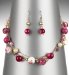 Round Bead Necklace & Earrings Set