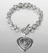 Silver Plated Heart Charm Link Bracelet