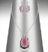 Silver Plated Simple Oval Necklace & Earring Set