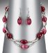 Silver Plated Tubular Bead Necklace & Earrings Set