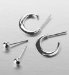 Sterling Silver Hoop & Stud Duo Earrings Set