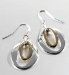 Gold Plated Double Oval Drop Earrings