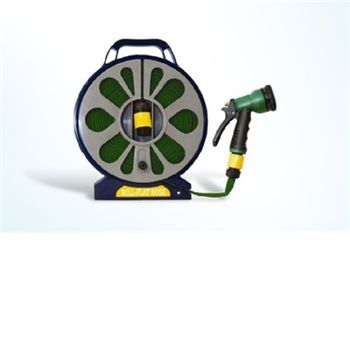 - 50 Flat Hose on Reel with Spray Nozzle