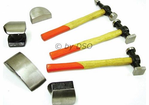 Marksman 7 pc Car Body Repair Tool Kit with Traditional Wooden Handles