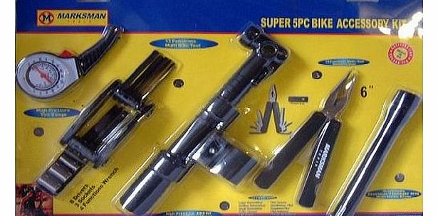Marksman SUPER 5 PC PIECE BIKE BICYCLE ACCESSORY KIT