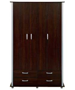 marlin 3 Door 4 Drawer Robe - Wenge