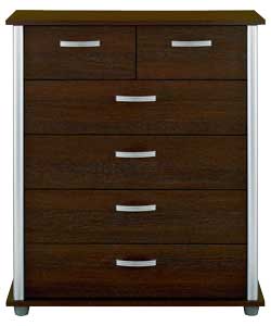 marlin 4 Wide 2 Narrow Drawer Chest - Wenge