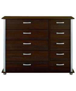 5 Wide 5 Narrow Drawer Chest - Wenge