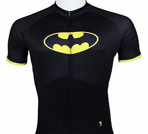 Marosking Mens Batman Short Sleeve cycling jersey, Perfect Perspiration Breathable mountain clothing bike top /Mens Cycling Jersey Riding Clothes (XL)