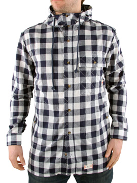 Marshall Artist Blue/White Hooded Lumberjack Shirt