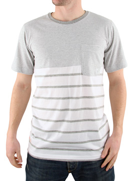 Marshall Artist White/Grey Stripe T-Shirt