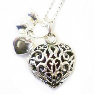 Heart Locket with Murano Glass Heart