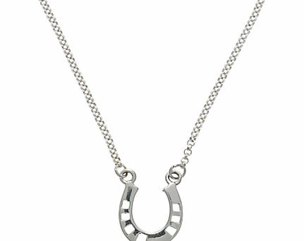 Martick Lucky Horseshoe Pendant Necklace, Silver