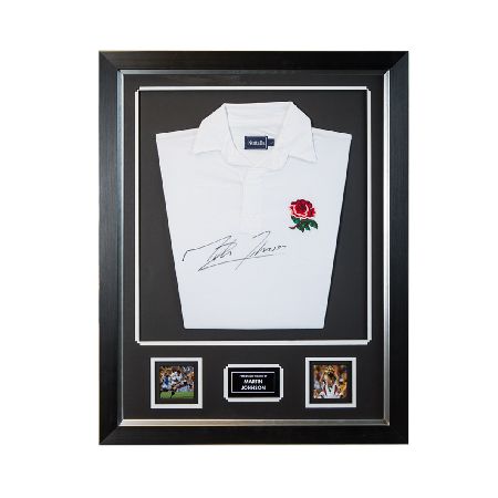 Martin Johnson Signed and Framed Rugby Shirt