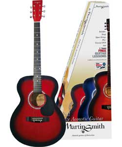 Martin Smith W-100 Acoustic Guitar Package - Red