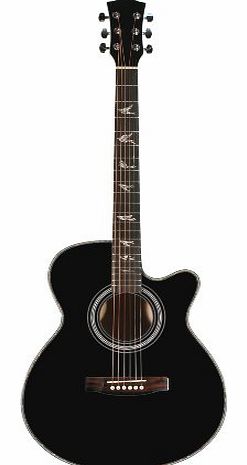 Martin Smith W-401E Electro Acoustic Guitar with Cutaway - Black
