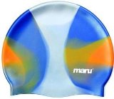 Maru Multi Silicone Swim Hat - Silver and Orange